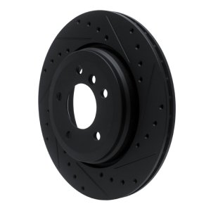 BMW 330I Brake Rotor (1) - Rear Right - R1 Concepts - Drilled & Slotted - Black - `01-`06